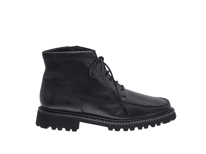 BRUNATE Boots cuir noir à lacets