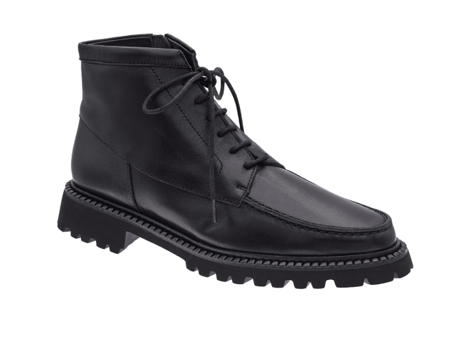 BRUNATE Boots cuir noir à lacets