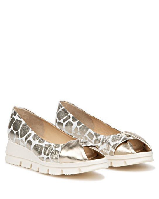 BRUNATE ESCARPIN SPORT BLANC/OR