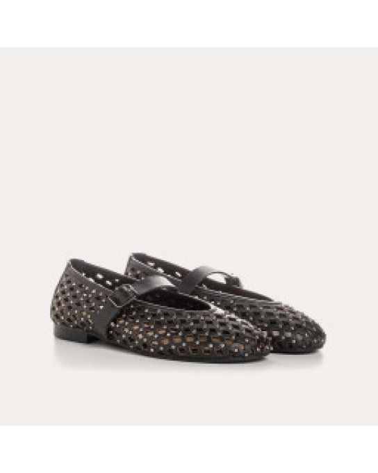 REQINS BALLERINES KAMIA CUIR NOIR