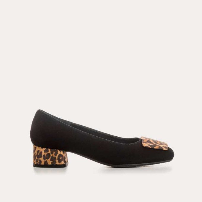 Reqins Ballerines KEFIR  noir/léopard