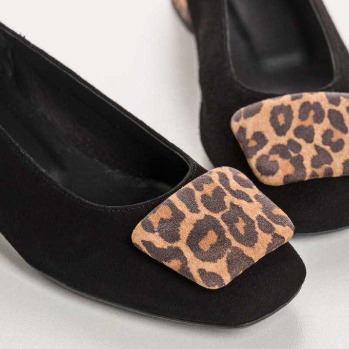 Reqins Ballerines KEFIR  noir/léopard