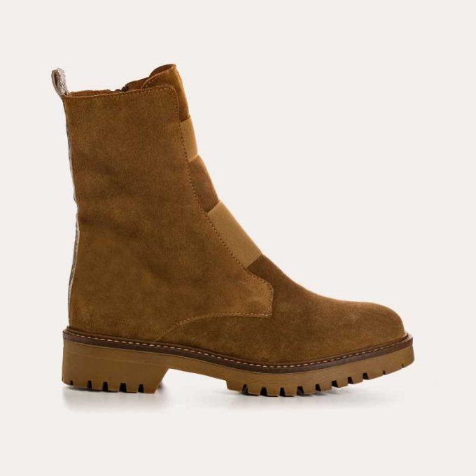 REQINS BOOTS DUSKY CUIR VELOURS NOISETTE