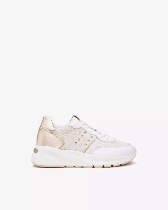 NERO GIARDINI SNEAKERS BLANC/OR