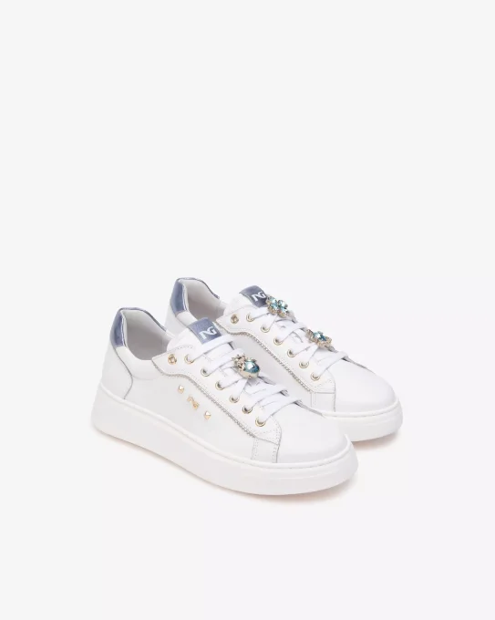 NERO GIARDINI SNEAKERS CUIR BIJOUX