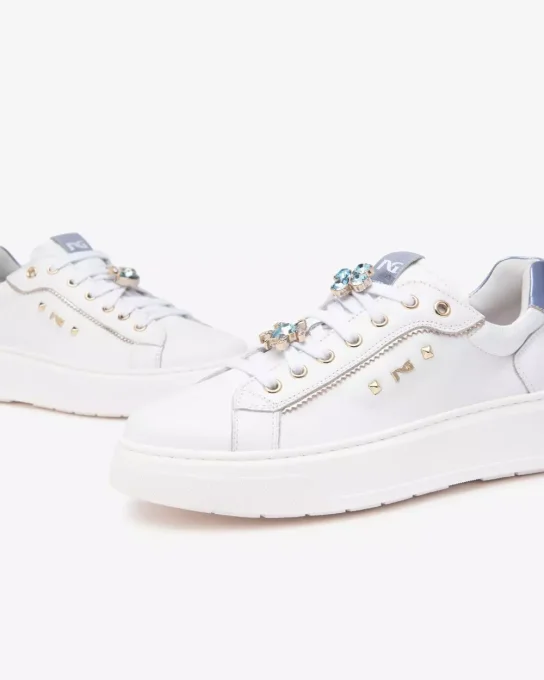 NERO GIARDINI SNEAKERS CUIR BIJOUX