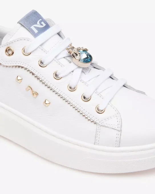 NERO GIARDINI SNEAKERS CUIR BIJOUX