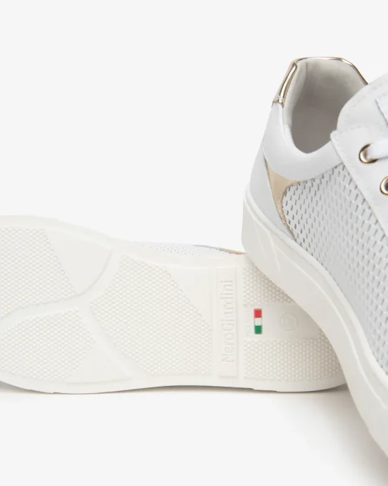 NERO GIARDINI Baskets cuir blanche