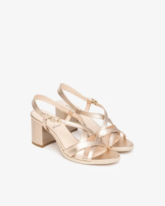NERO GIARDINI NU PIEDS CUIR DORE