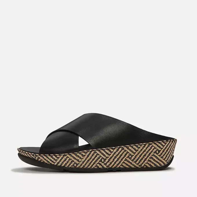 FITFLOP MULES LULU CUIR NOIR