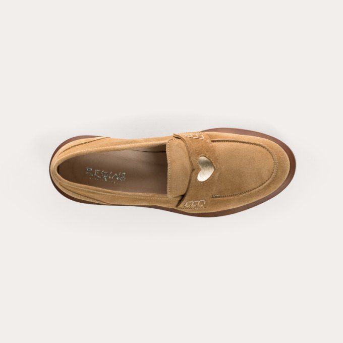 REQINS MOCASSINS JACK CUIR VELOURS CAMEL