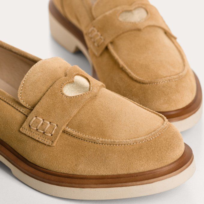 REQINS MOCASSINS JACK CUIR VELOURS CAMEL