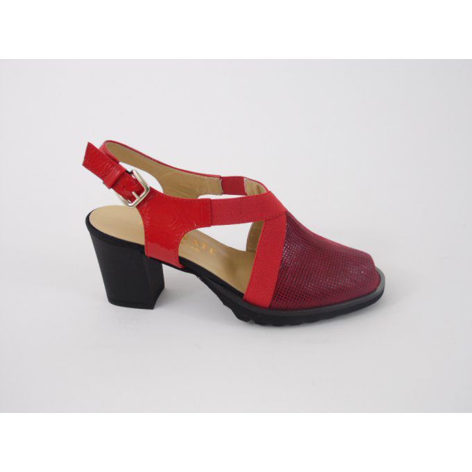 Sandale Brunate cuir vernis rouge